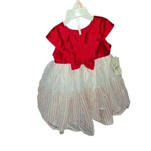 Special Occasion by Marmellata Infant Baby dress  red & white  12 month NWT